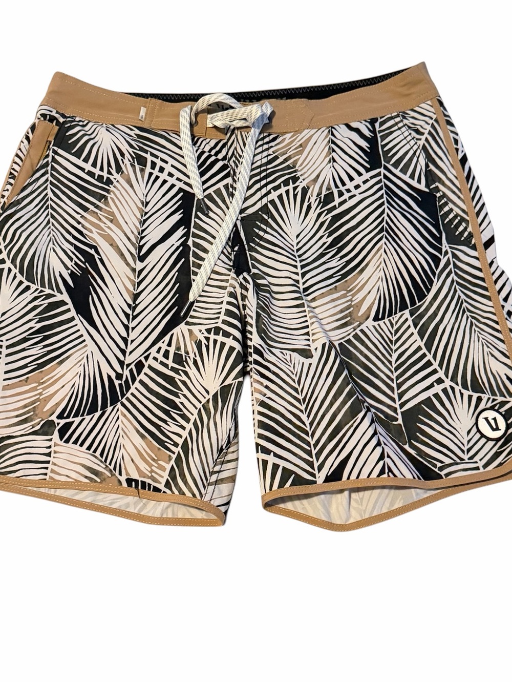 Vuori palm print board shorts summer pool party beach 30